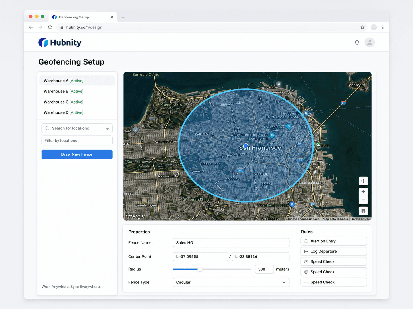 Field worker using Hubnity mobile tracking