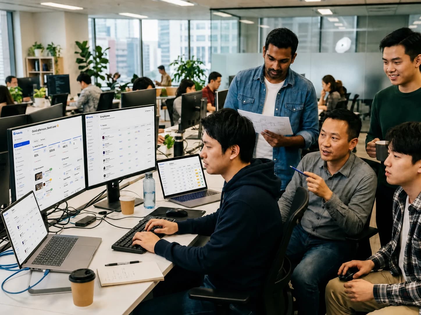 Team working with Hubnity