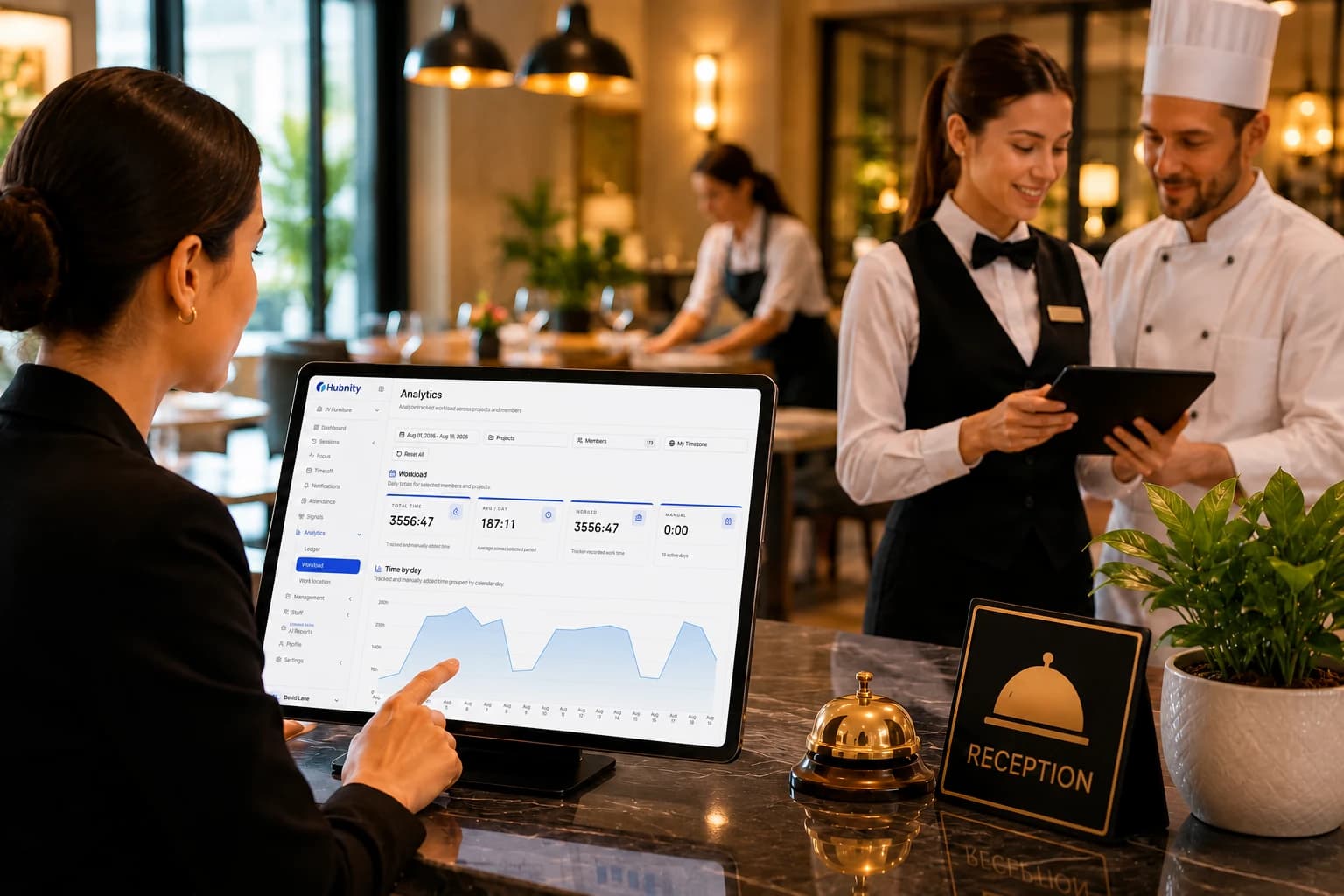 Hospitality: Track hospitality staff time