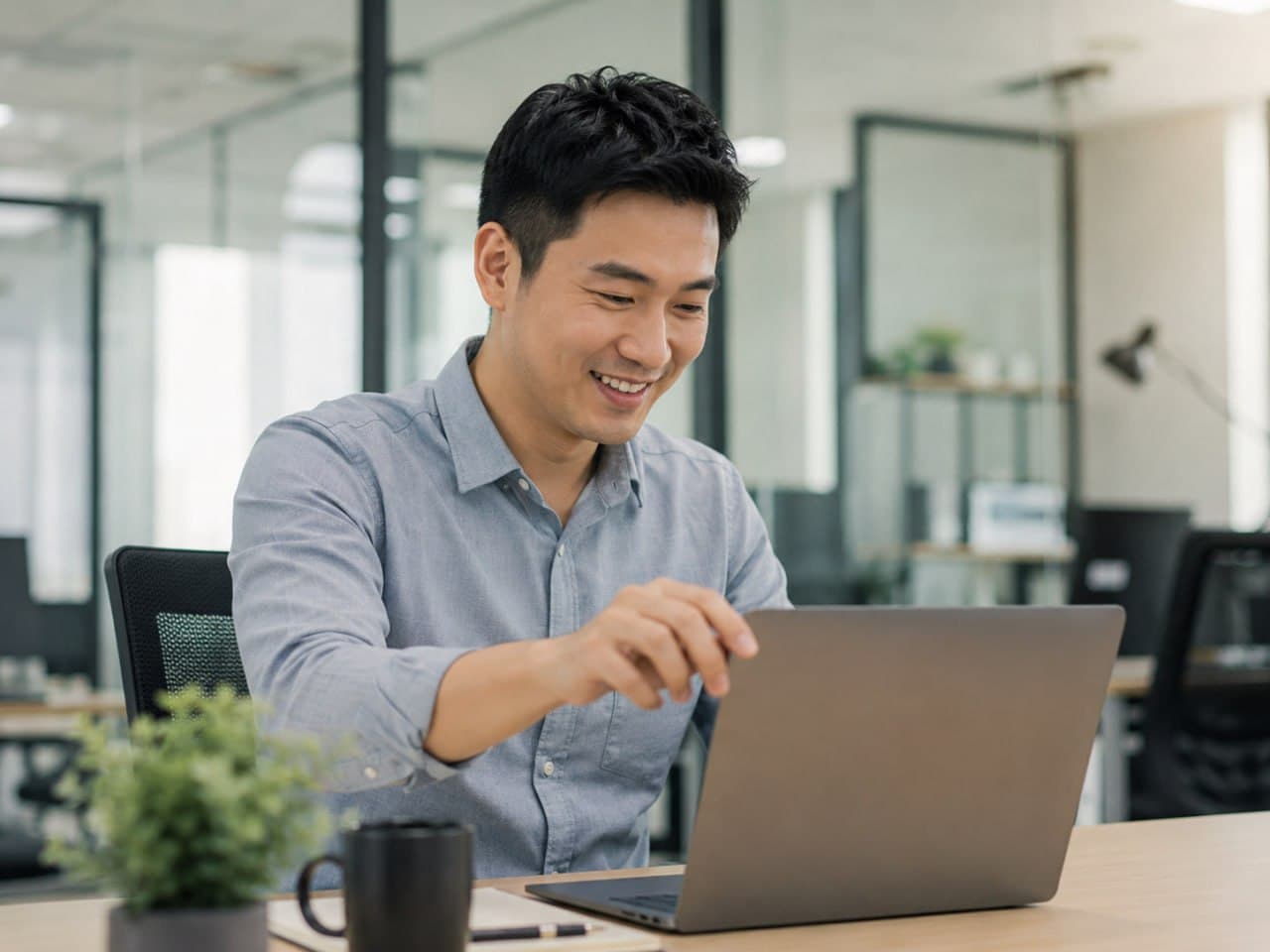 Consultant working on client reports